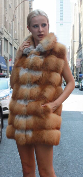 Red Fox Fur Horizontal Vest 77899
