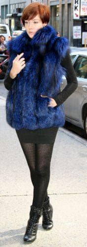 Dyed Royal Blue Silver Fox Fur Vest 66774