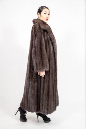 Classic Full Length Russian Sable Coat Wing Collar 7327 - Image 3