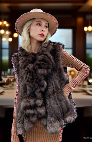 Knit Russian Sable Vest 8374