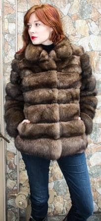 Canadian Sable Horizontal Fur Jacket 4458