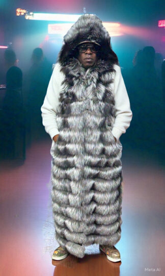 Men's Hooded Silver Fox Vest 3372