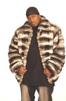 Men's chinchilla fur Bomber jacket Horizontal Design  9900