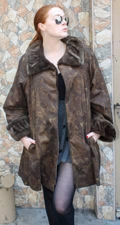 Army Fatigue Stroller Nutria Fur Lining 77886