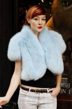 Baby Blue Fox Fur Cape 1123