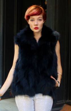 Black Fox Fur Vest 5566