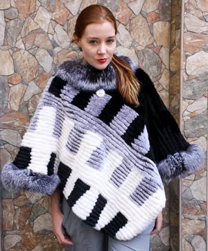 Rex Rabbit White Gray Black Cape 55667