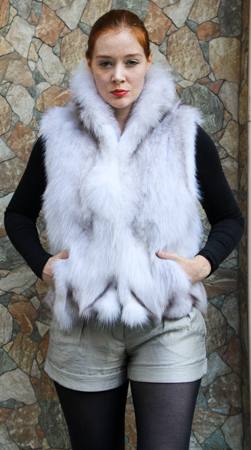 Blue Fox Fur Vest 1111