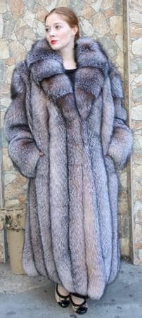 Full Length Crystal Fox Fur Coat 2525