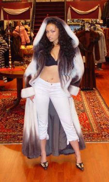 Dyed Purple White Mink Coat 7887
