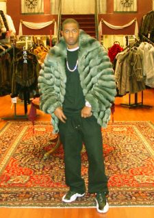 Money Green Chinchilla Mens Bomber Fur Jacket 9888