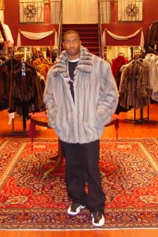 Sapphire Men's Mink Bomber Jacket Chinchilla Fur Collar 2331