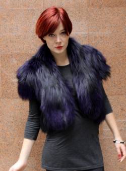 Dyed Purple Fox Fur Bolero 88765