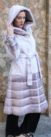 Ravalia Tourmaline Mink Fur Coat Hood 32211