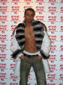 White Mink Full Length Men's Mink Coat Chinchilla Collar 7788