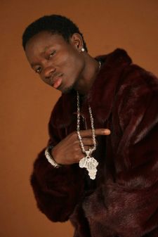 Michael Blackson Burgundy Mans Mink Fur Bomber Jacket