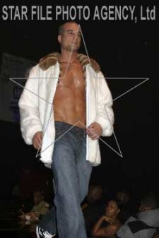 White Mink Men's Jacket Beige Chinchilla Collar 4333