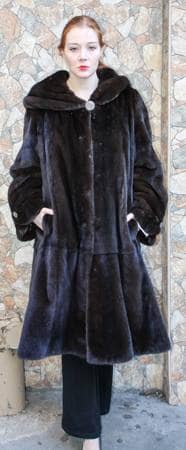 Mahogany Mink Fur Hood Stroller 88992