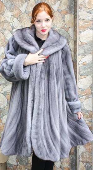 Plus Size Blue Iris Mink Fur Swing Stroller 18524