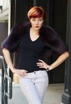 Purple Dyed Fox Fur Bolero 0921