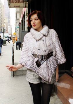Fabulous Knit White Cape  8899