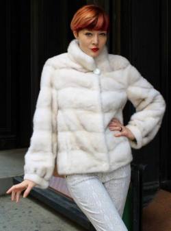 White Mink Fur Jacket Horizontal 1122