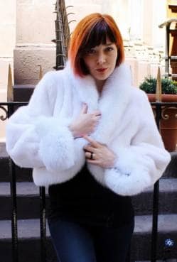 White Mink Jacket Fox Tuxedo 7788