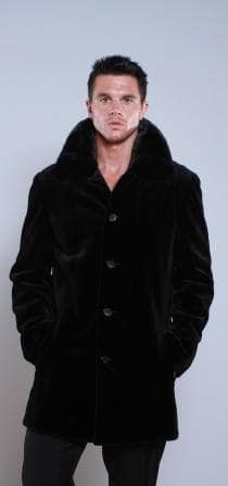 Men's Fur Black Sheared Mink Stroller 6633