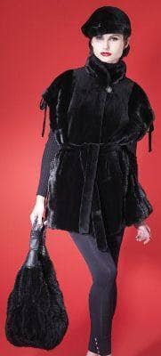 Black Sheared Mink Vest Pocketbook 0953