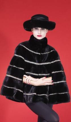 Blackglama Mink Cape Swarovski Crystals    88999