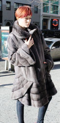 Blue Iris Mink Designer Fur Stroller 00223