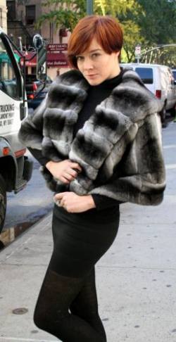 Black Velvet Chinchilla Stole 05542