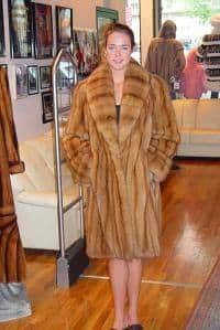 Canadian Sable Fur Stroller Cross Cut Shawl Collar 8886