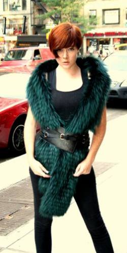 Green Fox Fur Boa 7782
