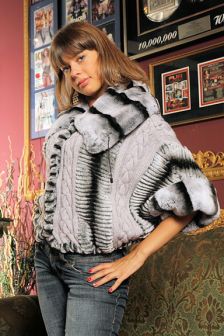 Chinchilla Rex Jacket Knit Fur Body 73635