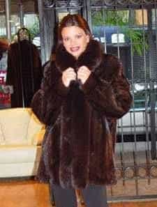 Mahogany Mink Stroller Brown Fox Fur Tuxedo 325