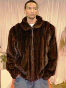Mahogany Men's Mink Bomber Fur Jacket 2113