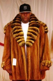 Men's Whiskey Mink Stroller Chinchilla Fur Collar 8887