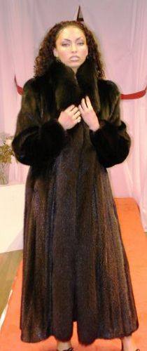 Ranch Mink Coat Black Fox Tuxedo 8998