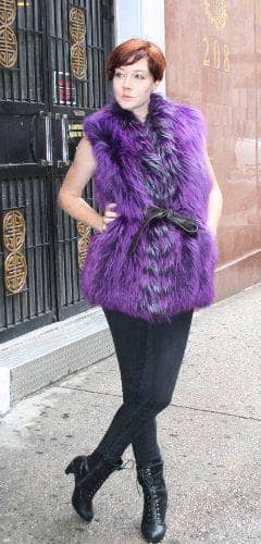 Purple Fox Fur Vest 78865