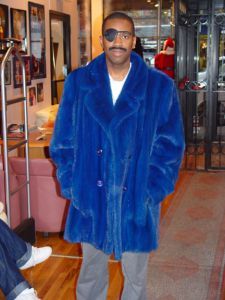 Slick Rick Mans Royal Blue Mink Fur Stroller