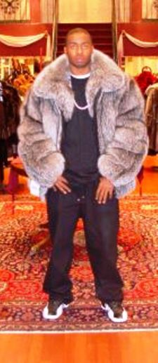 Indigo Fox Men's Bomber Fur Jacket 2355