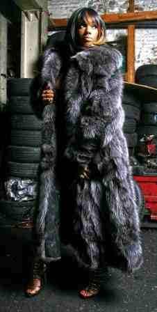 Full Length Gray Fox Fur Coat NYC