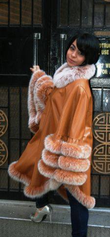 Whiskey leather Cape Fox Trim 99877