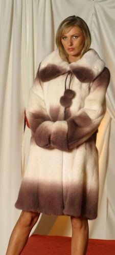 Lavender White Mink Coat  6655