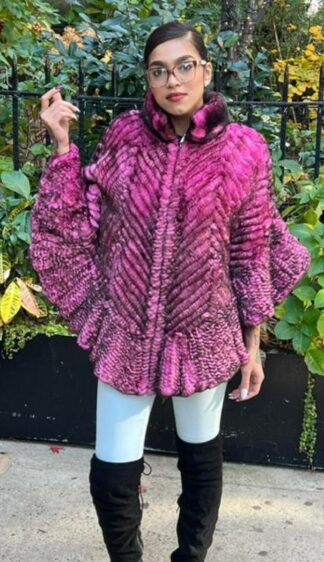 Hot Pink Rex Rabbit Cape 74740