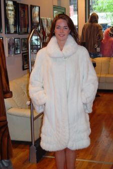 White Mink Swing Fur Stroller 2109